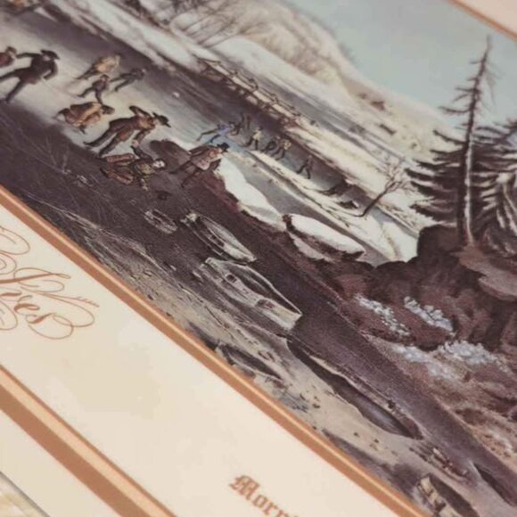 Vintage Currier and Ives Winter Scenes Plastic Coated Placemats - Picture 4 of 10